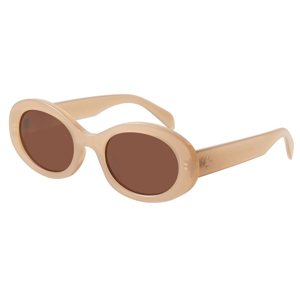 NWT Mosanana Oversized Oval Sunglasses Womens 90s Vintage Style Beige Brown